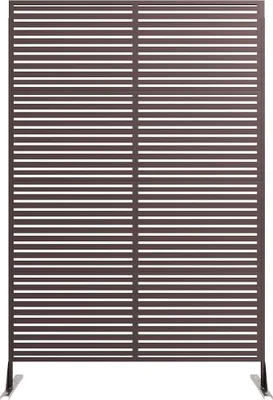 Imagen del producto de Valla de metal para jardín, 180x117 cm, color marrón, inoxidable y de montaje sencillo