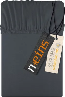 Produktbild von Jersey Spannbettlaken aus 100% Baumwolle, 140-160 x 200 cm, Anthrazit