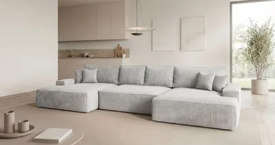 Obrázok produktu pre Veľká sedacia súprava do U AVYRA - šedomodrá