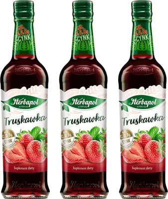Immagine prodotto di Herbapol Sciroppo alla fragola 3x 420 ml - Sciroppo per bevande a base di acqua e sciroppo di frutta Matcha