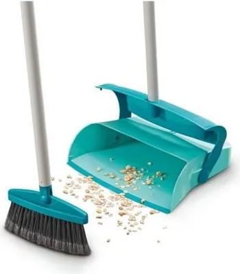 Produktbild von Kehrset Leifheit, 110cm Stiel, Extra-Große Kehrschaufel, Verstellbares Gelenk, Integrierter Deckel