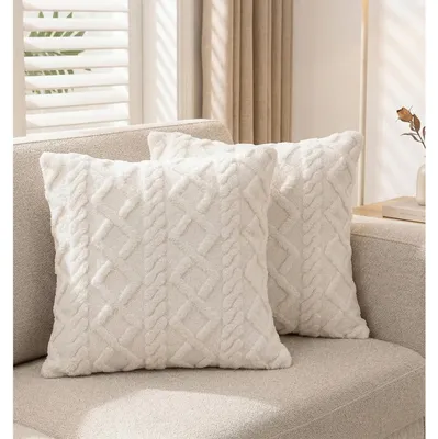 Produktbild von Kissenbezüge 45x45 cm Zierkissen Sofakissen Korallenfell 2er Set