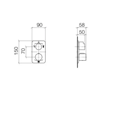 Produktbild von Dornbracht Unterputz -Thermostat mit 2-Wege-Mengenreg. Lisse platin matt, 36426845-06