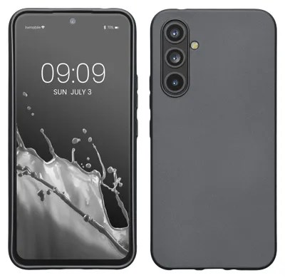 Produktbild von kwmobile Handyhülle für Samsung Galaxy A54 5G Hülle - Silikon Case metallisch schimmernd - Schutzhülle Cover - Metallic Grau