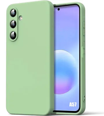 Image de Coque pour Samsung Galaxy A57 5G, Protection Silicone Liquide Ultra Slim Souple Mat Vert