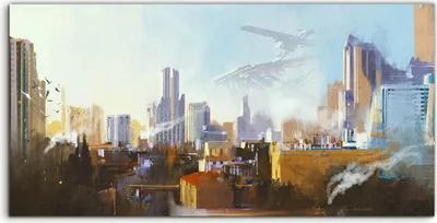 Produktbild von Coloray Canvas 100x50  Wandbild Leinwand Bilder Foto Landschaft Futuristischen SciFi