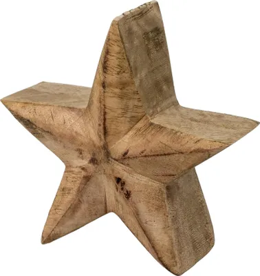 Produktbild von Holz Stern natur (B) zum aufstellen 10 x 10cm Tisch-Deko Winter Dekoration
