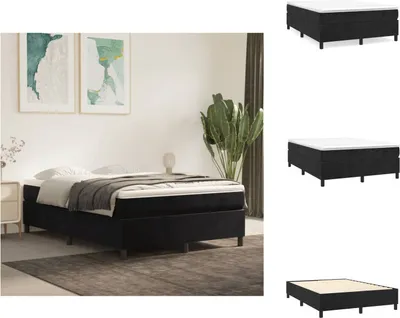 Produktbild von vidaXL Boxspringbett Schwarz 140x190 cm Samt - Betten & Bettgestelle
