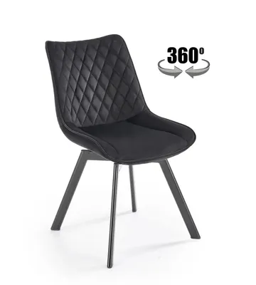 Zdjęcie produktu dla Krzesło tapicerowane K520 VELVET czarne obracane
