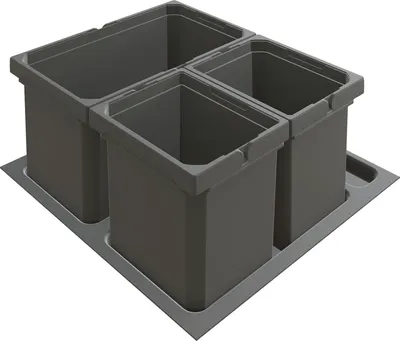 Produktbild von Vauth-Sagel VS ENVI Free Plus Abfalltrennsystem 1 x 13 L + 2 x 6 L Lava Korpusbreite 600 mm, Höhe 216 mm, Mülltrennsystem für Schubkästen