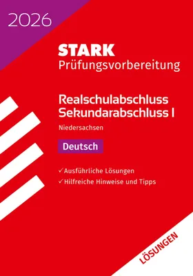 Produktbild von STARK Lösungen zu Deutsch - Realschulabschluss 2026 Niedersachsen - Prüfungsvorbereitung