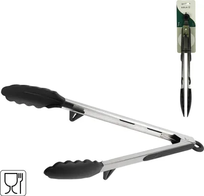 Obrázok produktu pre Kuchynské kliešte Sola - sada 2 ks - 35 cm - nerezová oceľ so silikónom - kliešte na mäso / kliešte na grilovanie / kliešte na grilovanie - odolné voči teplu a vhodné do umývačky riadu