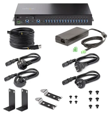 Productafbeelding van USB Hub 16 Poorten - Industriële USB 3.0 Hub - 5 Gbps Snelheid - Metaal Behuizing