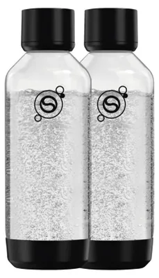 Zdjęcie produktu dla SodaStream 1542220490, Butelka karbonizowana, Przezroczysty, Czarny, Plastik, 1 l, 2 szt.
