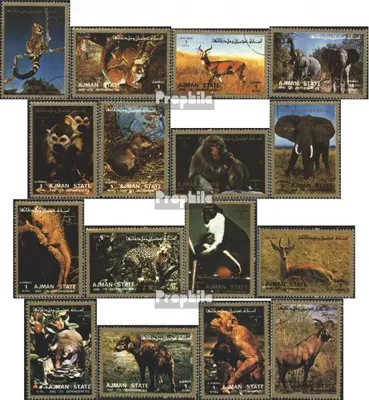 Produktbild von Briefmarken Ajman 1972 Mi 2685A-2700A (kompl.Ausg.) gestempelt Säugetiere