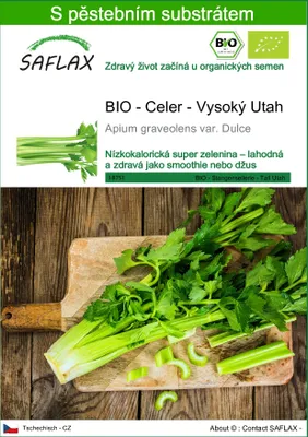 Obrázek produktu pro SAFLAX - BIO - Celer - Vysoký Utah - Apium graveolens var. Dulce - 500 Semena - S pěstebním substrátem bez klíčků