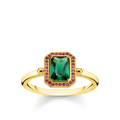 Produktbild von Thomas Sabo TR2264-973-7 Ring Damen Steine Rot & Grün Silber Gold Gr. 54