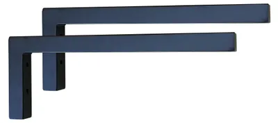 Waschtischkonsole Stahl Schwarz L-Form 2er-Set 450x150mm