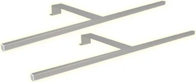 Produktbild von LED Schrankbeleuchtung Schwebetür Aufbauleuchte silbergrau 600mm2er Set warmweiß