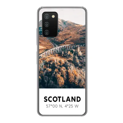 Produktbild von MuchoWow® Handyhülle Schutzhülle Hülle für Samsung Galaxy A03s Schottland - Herbst - Berge Silikon Softcase Handy Hülle - Schutz