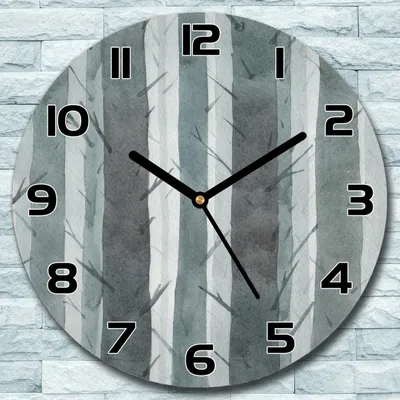Produktbild von Wanduhr aus Glas Rund fi 30 Nebliger Wald Quarz Deko Schlafzimmer Büro