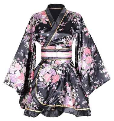 Produktbild von Kurze Kimono Kleid mit Japanischer Ge Druck