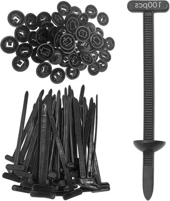 Productafbeelding van Kabelbinders - Draadclips - Kabelbeheer - Zelfvergrendelend - 100 stuks - Zwart
