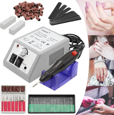 Produktbild von EINFEBEN Elektrisch Nagelfraeser Fraeser Nagelfeile Manikuere Set Schleifhuelsen mit Geringem Rauschen und Vibration 20000 U/Min Grau