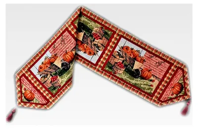 Produktbild von Kürbisse Tischläufer Gobelin 33x180 cm Tischdecke Tischdeko Tischband Halloween