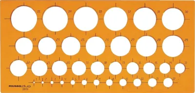 Produktbild von Kreisschablone 1-35mm orange Packung mit 20 Stück