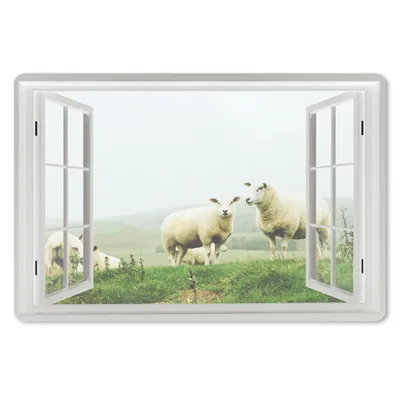 Produktbild von MuchoWow® Schreibtischunterlage Durchblick - Gras - Schafe 60x40 cm - XXL Mauspad - Großes Mauspad