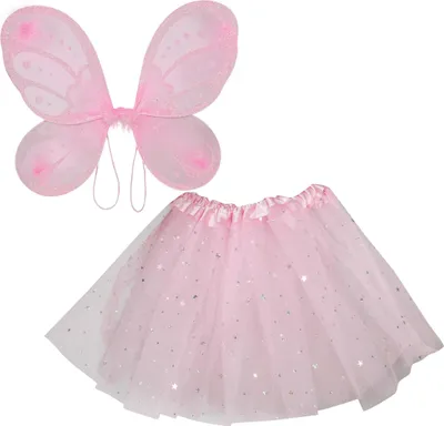 Produktbild von Fee Traumhafte Märchenwelt Flügel Tutu Kinder Karneval Kostüm Fantasieverspieltes Design Zauberhaft Feenhaft Elfenschleier Glitzer Traumreise Feenerscheinung, Farbe: Pink