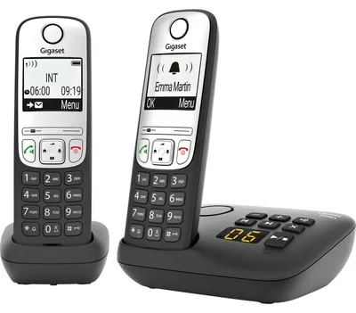 Produktbild von Gigaset A690A Duo, Analoges/DECT-Telefon, Kabelloses Mobilteil, Freisprecheinrichtung, 100 Eintragungen, Anrufer-Identifikation, Schwarz