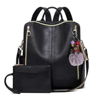 Produktbild von MODFU Multi-Reißverschluss-Tasche im Retro-Stil, multifunktionaler und praktischer Rucksack, 2er-Set