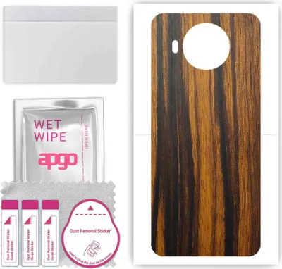 Produktbild von apgo Rückseite Schutzfolie, Skin, kompatibel mit Nokia 8.3 5G, Hinten Displayschutzfolie aus Vinylfolie, kratzfest, einfache Montage - Tigerwood