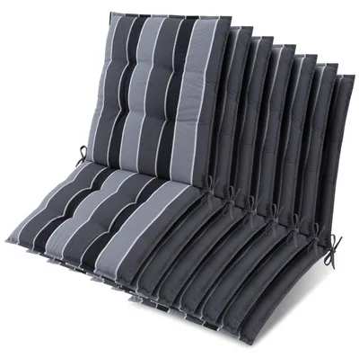 Produktbild von Beautissu 7er Set Sun-NL Niederlehner Auflage 100x50x8cm Anthrazit-Gestreift