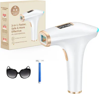 Produktbild von Epilator, Schmerzfreie IPL-Haarentfernung, 9 einstellbare Energiestufen, WEISS, EU-Stecker