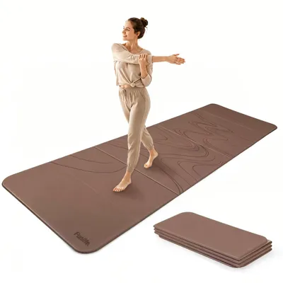 Image de Tapis de yoga FunLife XXL 190 x 66 cm – 10 mm d'épaisseur extra et pliable, tapis de fitness antidérapant pour le yoga, le Pilates et la gymnastique, idéal pour une utilisation en intérieur et en extérieur