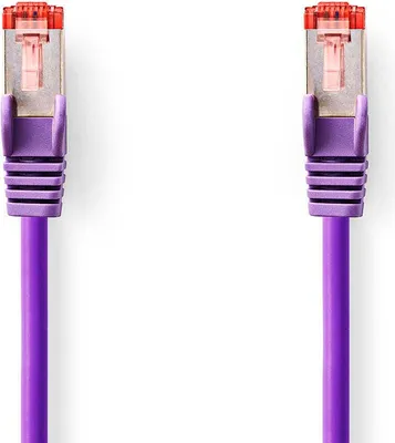Image de Câble réseau CAT6 | RJ45 mâle | RJ45 mâle | S/FTP | 0,50 m | Rond | LSZH | Violet | Étiquette