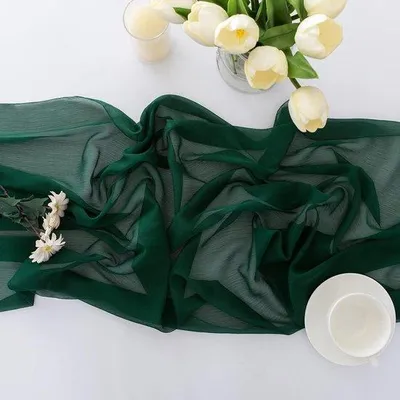 Imagen del producto de Boho-Lichter: Mantel individual oscuro verde, 75x300 cm