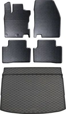 Produktbild von Gummi Fußmatten + Kofferraumwanne Set für Nissan Qashqai 2 J11, Bj. 2/2014-2017