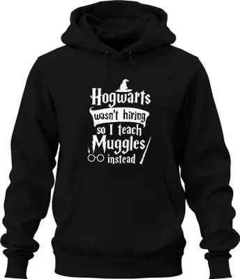Produktbild von Hogwarts wasn't hiring Muggle Zauberer Lehrer Halloween Kostüm Uni Hoodie Kapuzenpullover, Schwarz, M