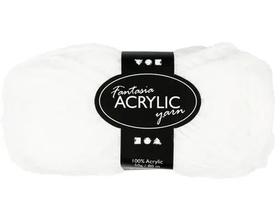 Produktbild von Acrylgarn weiß 80 m lang 3-fädig