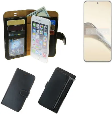 Produktbild von K-S-Trade Schutz Hülle kompatibel mit Realme 13 Pro 5G Klapphülle Case Phone cover Slim Handytasche Handy Hülle schwarz aus Kunstleder (1 Stk)