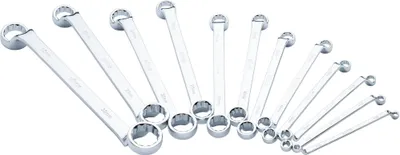 Image de Jeu de clés à double anneau VIGOR V7750/12, profil hexagonal double extérieur, 12 pièces