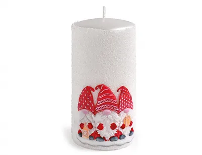 Image de Cylindre de bougie de Noël SKŘÍTCI Ø7 x 14 cm blanc