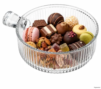 Produktbild von Schnack Glasschale mit Henkel Ø15,5cm Servierschale Snacks Pralinen