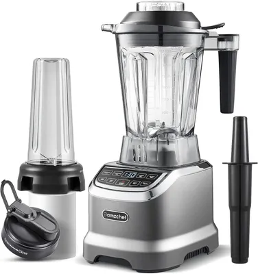Produktbild von Standmixer 2000 W Amzchef ZM5003 Hochleistungsmixer mit 1,85 L Behälter und 600 ml Mixflasche, 6 Edelstahlklingen, 22.000 U/min, 4 Programme, BPA