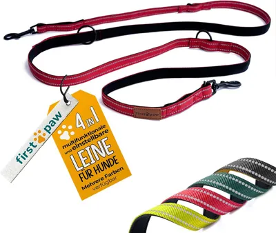 Obrázek produktu pro FIRSTPAW Nastavitelné polstrované reflexní vodítko pro psy 2m červené