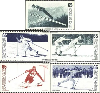 Produktbild von Briefmarken Schweden 1974 Mi 836-840 (kompl.Ausg.) postfrisch Skisport